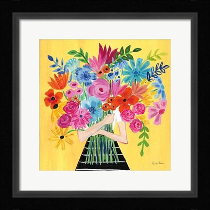 Framed Bunch of Flowers I Print