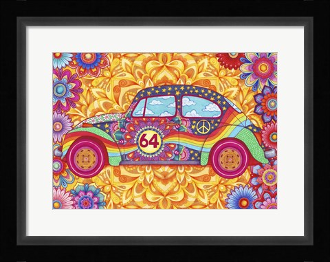 Framed Happy Hippiewagen Print