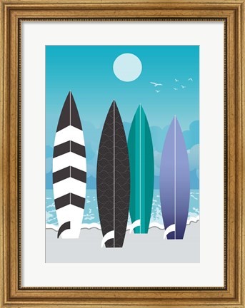Framed Surfboards Print