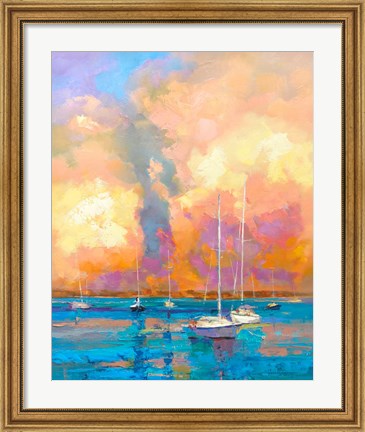Framed Evening On The Bay Print