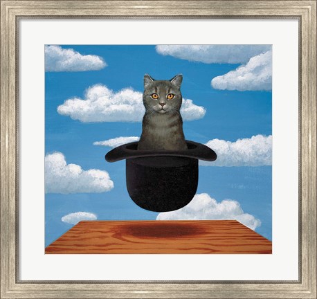 Framed Magritte Cat Print