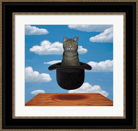 Framed Magritte Cat Print