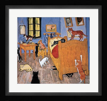 Framed Van Gogh Arles Cat Print