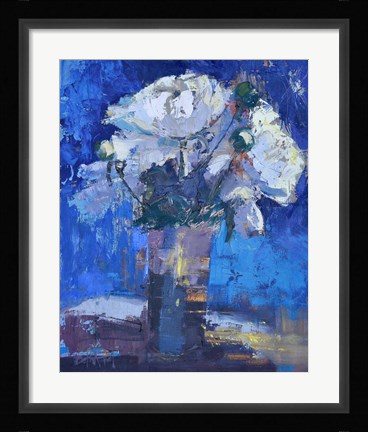 Framed White Peonies Print