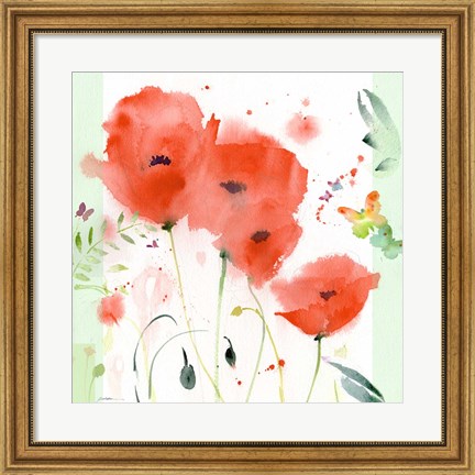 Framed Poppies Chinoise Print