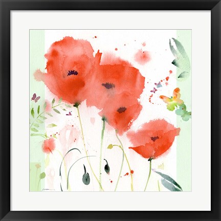 Framed Poppies Chinoise Print