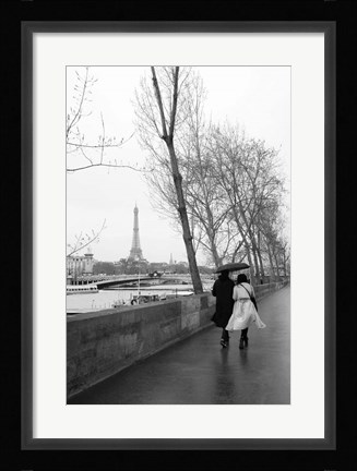 Framed Paris In The Rain I Love Print