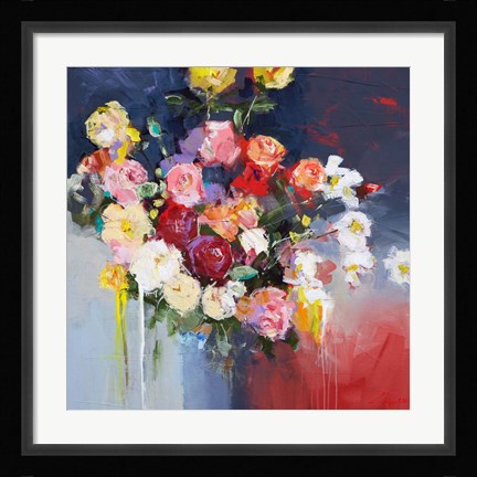 Framed White Flowers Print