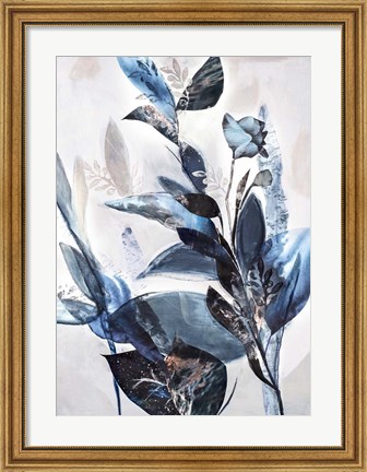 Framed Blue Leaves Print