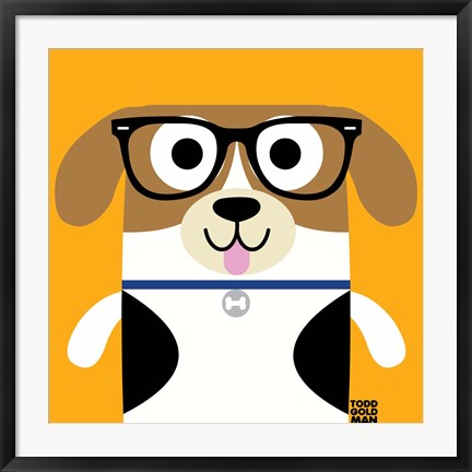 Framed Bow Wow Beagle Print