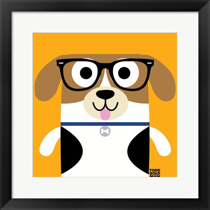 Framed Bow Wow Beagle Print