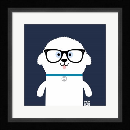 Framed Bow Wow Bichon Frise Print
