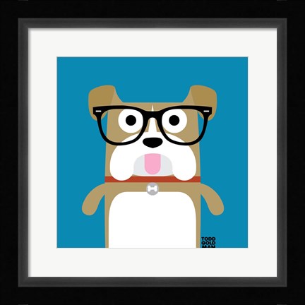 Framed Bow Wow Bulldog Print