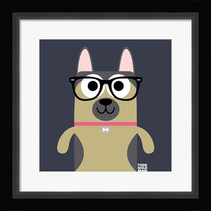 Framed Bow Wow German Shepherd Print