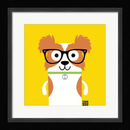 Framed Bow Wow Papillon Print