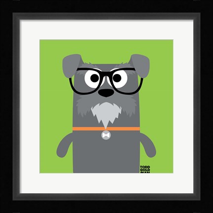 Framed Bow Wow Schnauzer Print