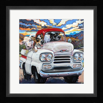 Framed Cattle Drive Print