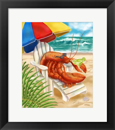 Framed Beach Friends - Lobster Print