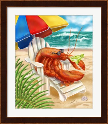 Framed Beach Friends - Lobster Print