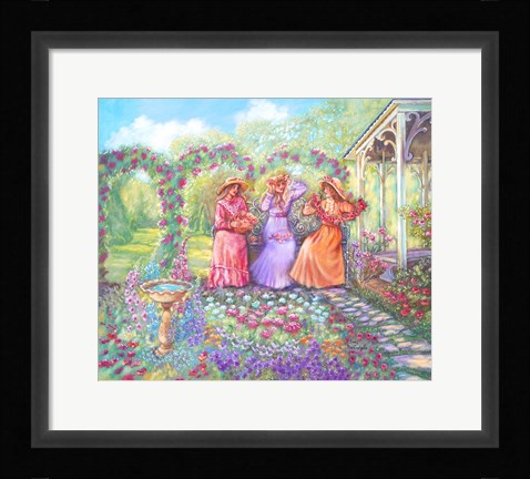 Framed Flower Garlands Print