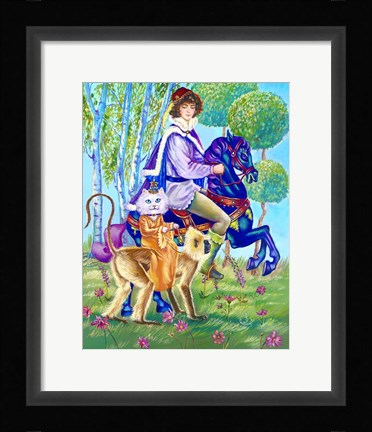 Framed White Cat Print