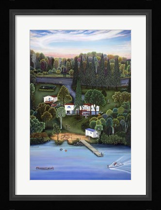 Framed Summer At The Lake Print