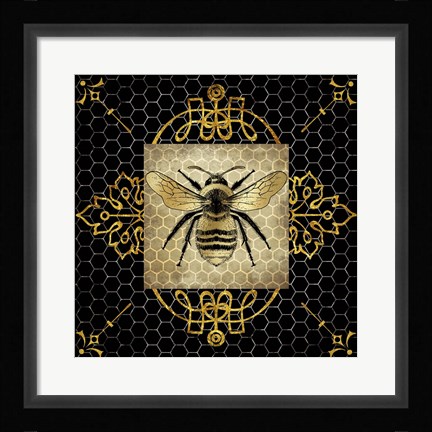 Framed Golden Honey Bee 1 Print