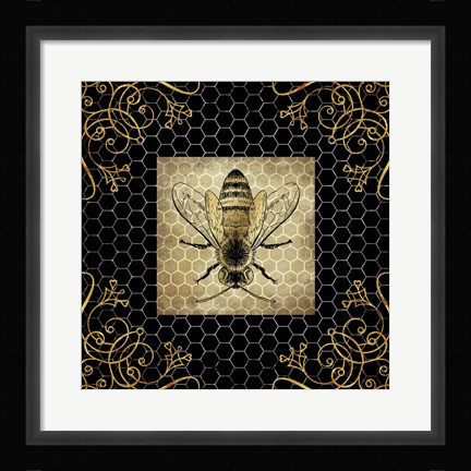 Framed Golden Honey Bee 2 Print