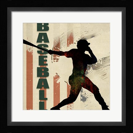 Framed Baseball Urban Art Print