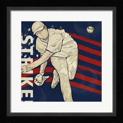 Framed Vintage Baseball Sign 3 Print