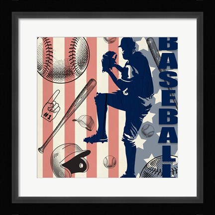 Framed Vintage Baseball Sign 4 Print