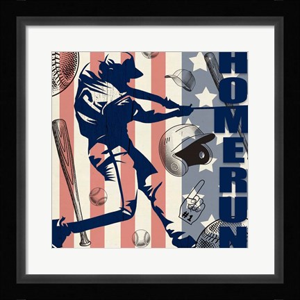 Framed Vintage Baseball Sign 5 Print