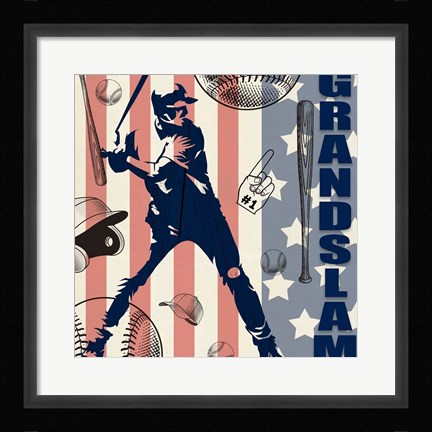 Framed Vintage Baseball Sign 6 Print