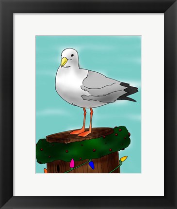Framed Holiday Seagull Print