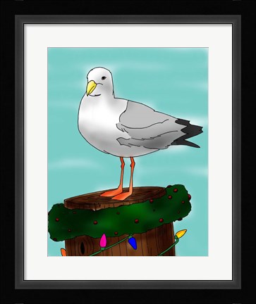 Framed Holiday Seagull Print