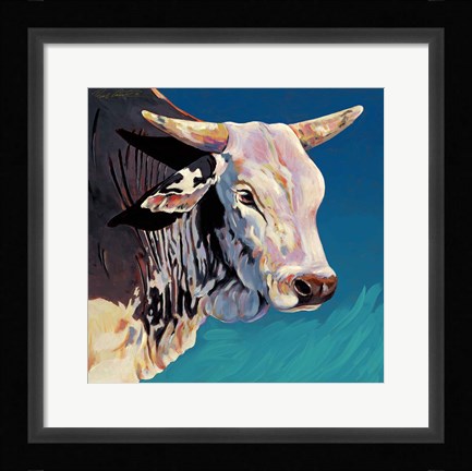 Framed Blue Brahma Print