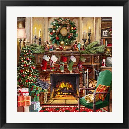 Framed Fireside Christmas Print