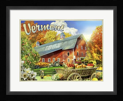 Framed Vermont Foliage Farm Print
