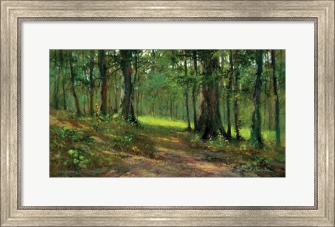 Framed Black Mountain Forest Print
