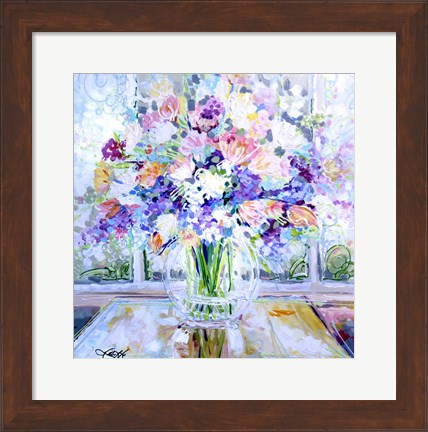 Framed Flowers in Vase Print