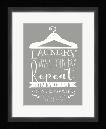 Framed Laundry Sign Print