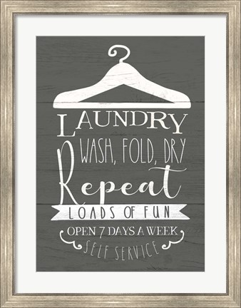 Framed Laundry Sign Print
