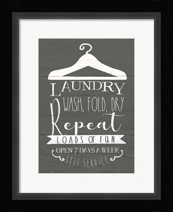 Framed Laundry Sign Print