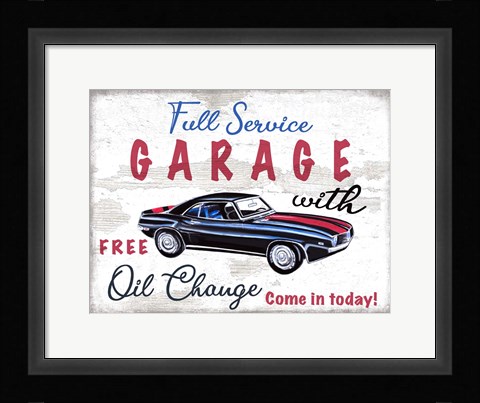Framed Full Service Garage Print