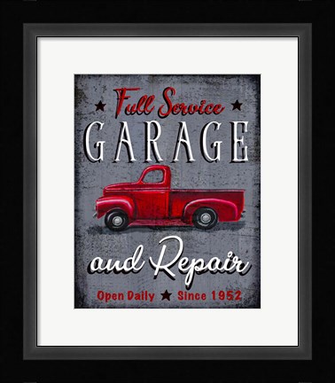 Framed Full Service Garage Print