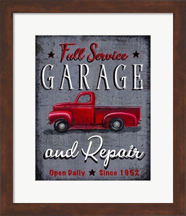 Framed Full Service Garage Print