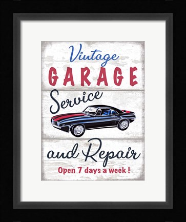 Framed Vintage Garage Print