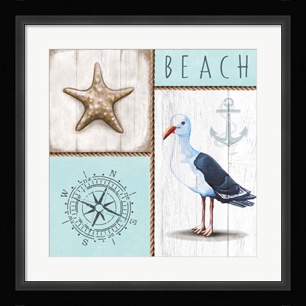 Framed Nautical Beach Print