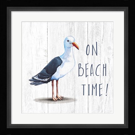 Framed On Beach Time Print