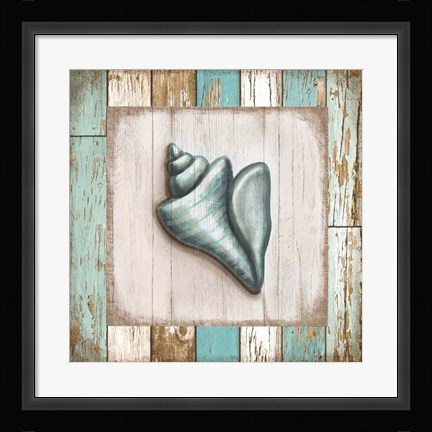 Framed Turquoise Seashell Print